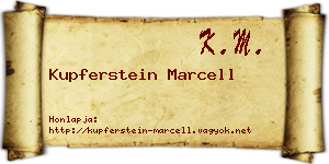 Kupferstein Marcell névjegykártya